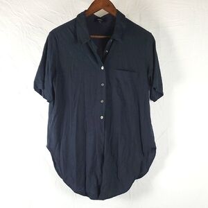 Theory Navy Blue‎ Cotton Blouse